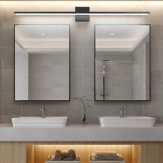 Ralbay 40inch Modern LED Black Vanity Light 36W Frosted Aluminum for Bathroom Vanity Lighting Fixtures Cool White 6000K