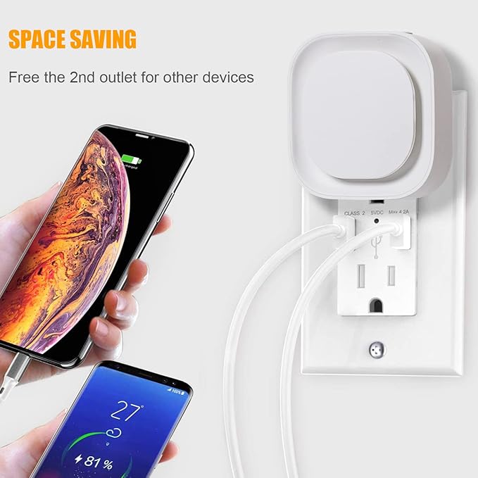 2 Pack Plug in Dimmable Night Light, Blue Nightlight, Auto Dusk to Dawn Sensor, LED Night Light, Soft Glow, Diffused Light for Bathroom, Hallway, Stairs, Kitchen, Bedroom