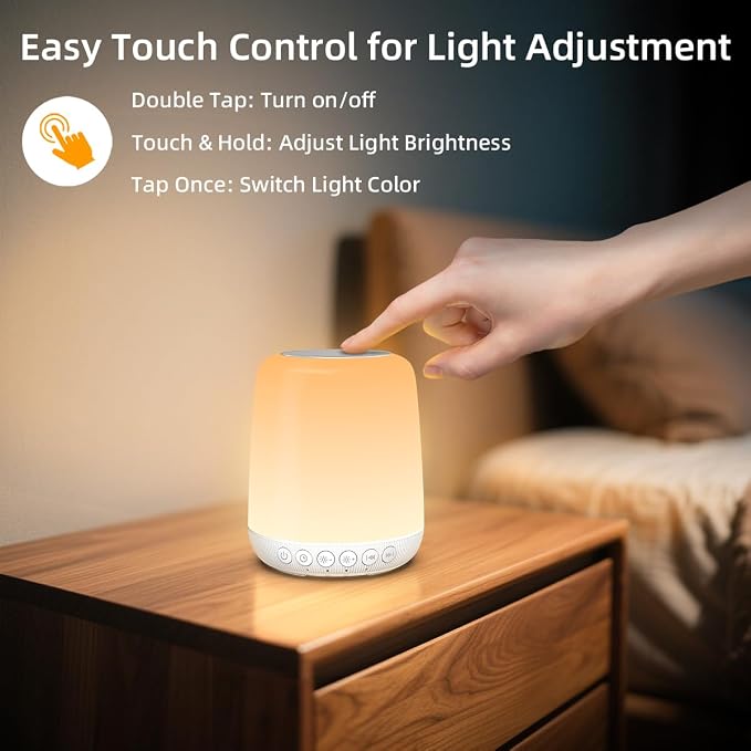Night Light LED Touch Night Dimmable with 20 Levels of Brightness 4 Timers Rechargeable Battery for Bedroom Baby Nursery Living Room Home for Kids and Adult Breastfeeding Sleep Aid White