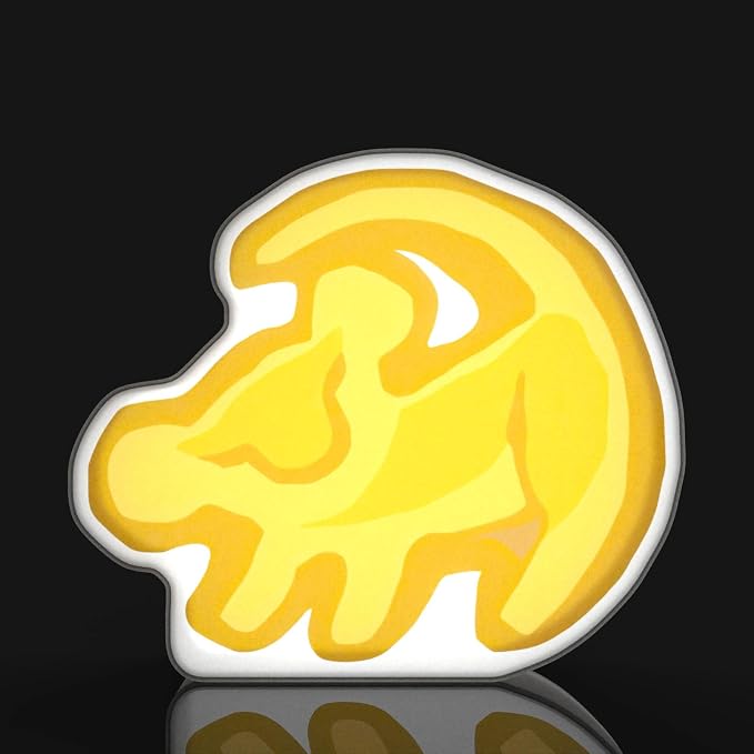 Allenjoy Yellow Cartoon Lion Night Light Desk Lamp - Wall Mountable LED Lightbox Sign, Home Office Room Decor, Gifts for Kids Teens Men Women Fans