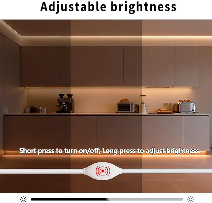 5V LED Strip Lights, Warm USB LED Light Strip, 2Pack 3.28FT Dimmable COB LED Strip Light, High Brightness Short LED Strip for Display Cabinet, Living Room, TV Lights