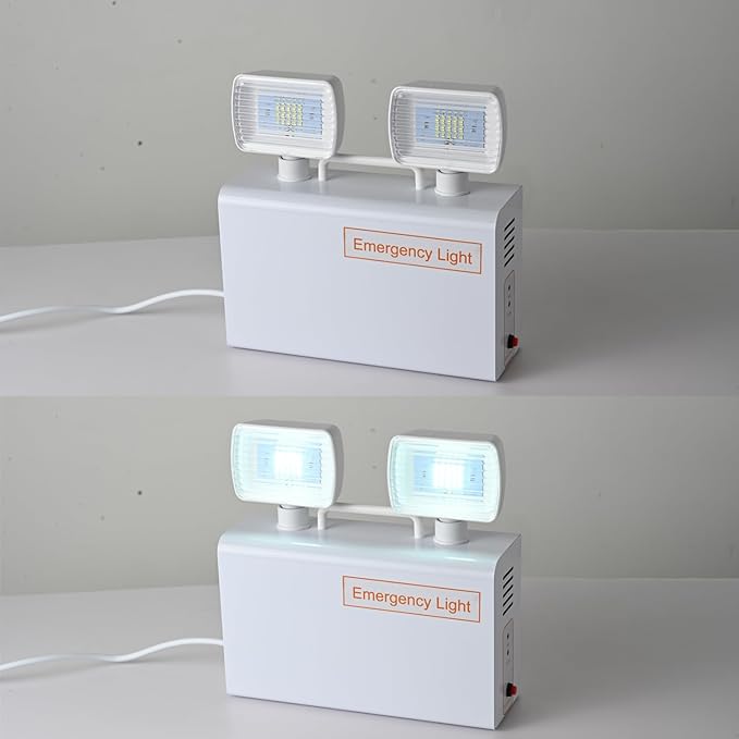 Emergency Light, 500lm 4Hours Battery Powered LED Backup Light Commercial Exit Fixtures for Business Home Office Night Power Failure Outage with Plug in Cord AC85-277V