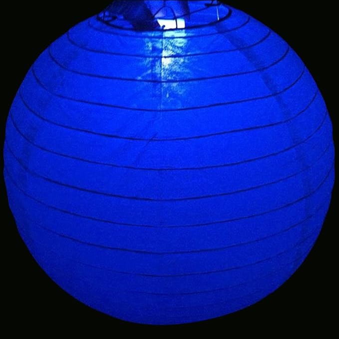 Non-Blinking Water Proof LED Mini Light Light up Paper Lanterns,Balloons,or Vase for Birthday Party or Wedding Decoration (Blue, Pack of 12)