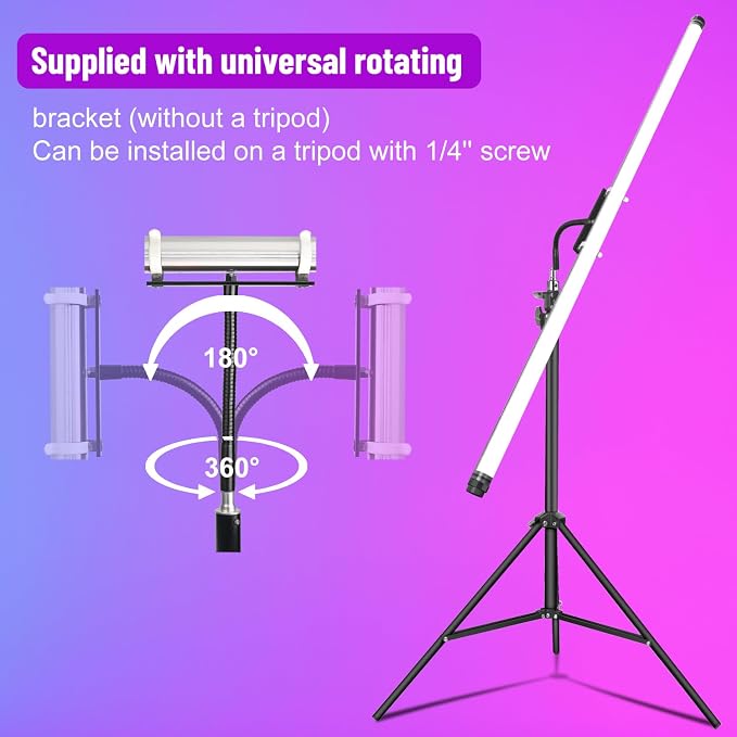 P120 RGB Handheld Photography Light, APP Control 1350 Lumen LED Video Light Wand 360°Full Color 12 Lighting Modes CRI≥95 IP68 Waterproof Built-in Rechargeable Battery 3000k 5750k Colorful Stick