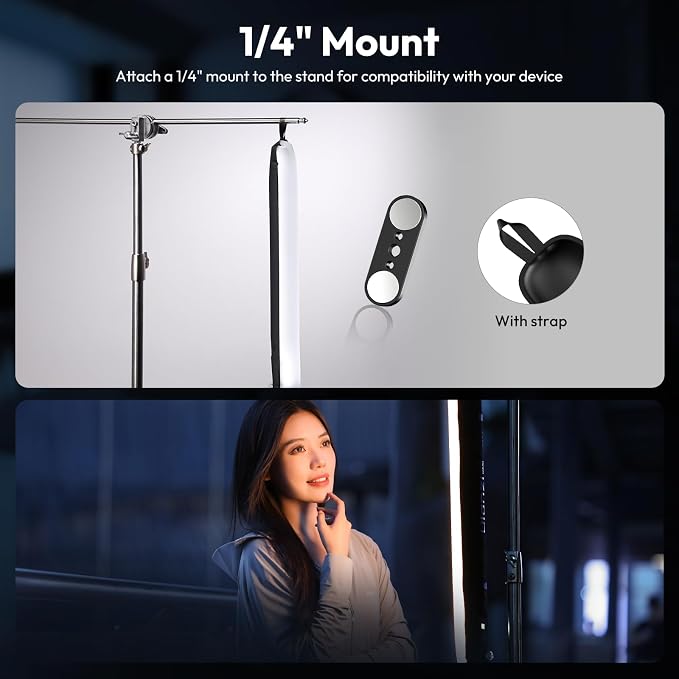 ULANZI UA20 Inflatable Tube Light, 20W Bi-Color Magnetic LED Air Tube Video Light Wand for Photography, 2700K-6500K CRI95+ 1/4" Mount Portable Inflatable Lights Bar for Photo/Vlog/Live Stream/Painting