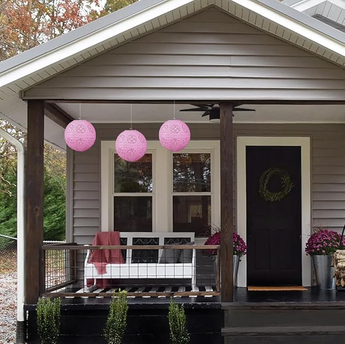 Lace Paper Lanterns - Pink