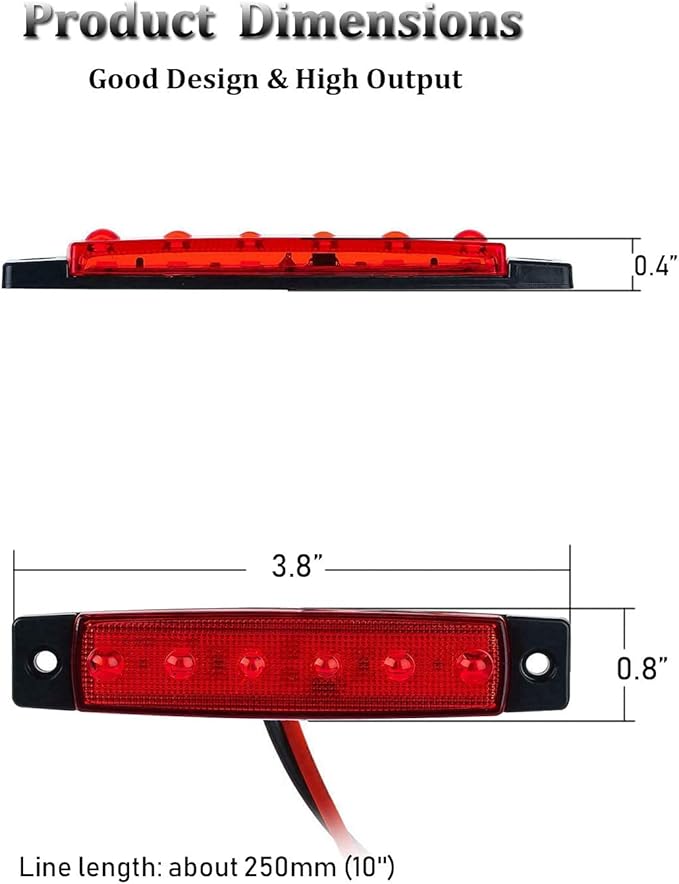 PSEQT LED Boat Interior Lights Marine Courtesy Light Strip Deck Transom Cockpit Navigation Lighting Waterproof for Fishing Pontoon Kayak Yacht Sailboat (Red 10Pcs)