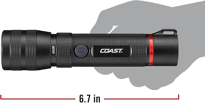 Coast G60R 1000 Lumen Waterproof Rechargeable LED Flashlight, 2-Pack