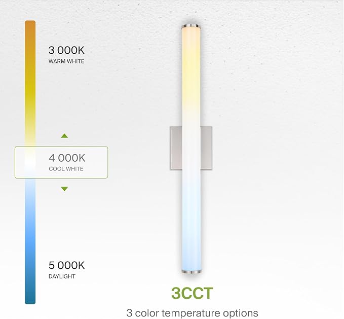 ASD 36" LED Linear Vanity Light Fixture, Modern Bathroom Sconce — 3 Color 3000K-5000K, Dimmable, 30W 2100LM, Energy Star & ETL Listed — Over Mirror Makeup Bar for Bedroom, Cabinets — Nickel, 4 Pack