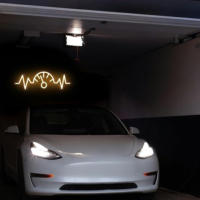 Car Dashboard Neon Sign Garage LED Neon Lights for Man Cave Game Room Decor | Automobile Speedometer Design, Auto Repair Shop Decor, Orange LED Wall Sign, Acrylic Wall Art, Neon Lights Signs for Garage