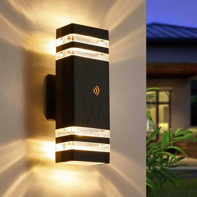 LMP Dusk to Dawn Outdoor Lighting,Aluminum IP65 Waterproof Wall Porch Light | Up and Down, 3000K 5W G10 Bulbs Included, ETL Certified, Outside Wall Exterior Lighting Fixtures for House,Front Door,Garage