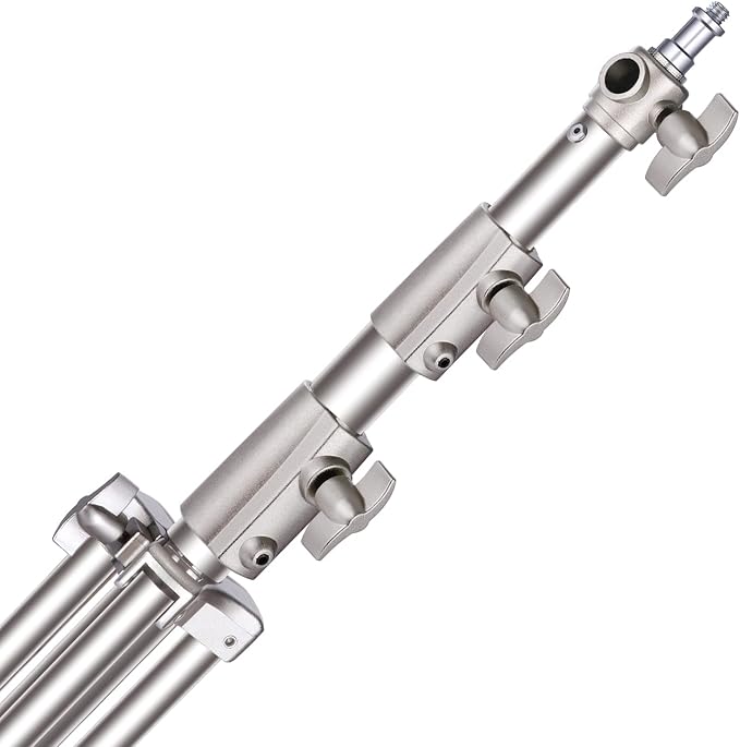 NEEWER 102"/2.6m Stainless Steel Light Stand, Spring Cushioned Heavy Duty Photography Tripod with 1/4” to 3/8” Universal Screw Adapter for Strobe, LED Video Lighting, Ringlight, Monolight, Softbox