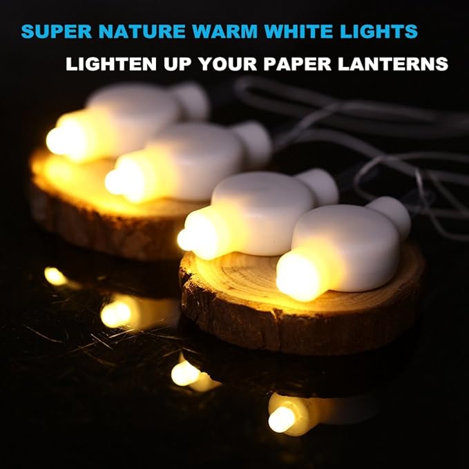 LOGUIDE Small LED Lights, 24 Pack, Battery Powered for Paper Lanterns,Balloons,Floral,Weddings & Festival Decorations (Warm White)