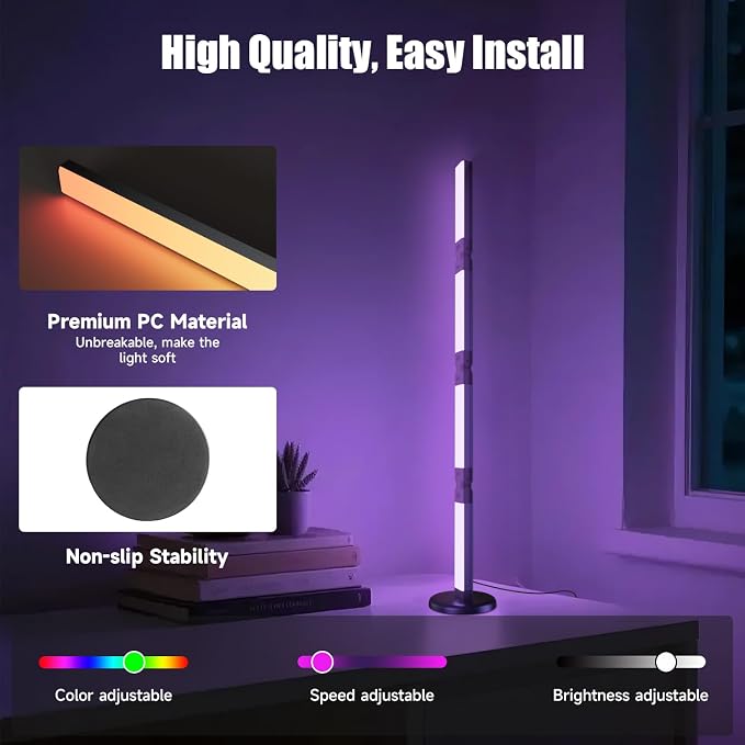 Led Desk Lamp with Atmosphere Lighting, Smart RGB LED Desk Lamp | Music Sync and 16 Million DIY Colors, Foldable Lamp with Dimmable and Timer, Modern LED Lights for Desk, and Gaming Rooms