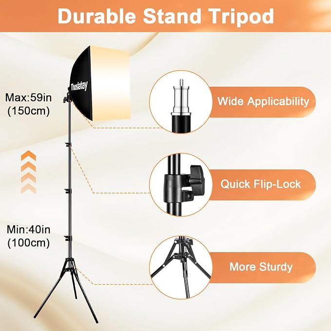 Softbox Lighting Kit 2pack,Thoslatay16x16in Soft Box Upgrade 85W 2700-6400K 100-240V LED Bulbs Professional Photography Lighting Kit, Photo Studio Lights for Photoshoot/Video Recording/Live Streaming