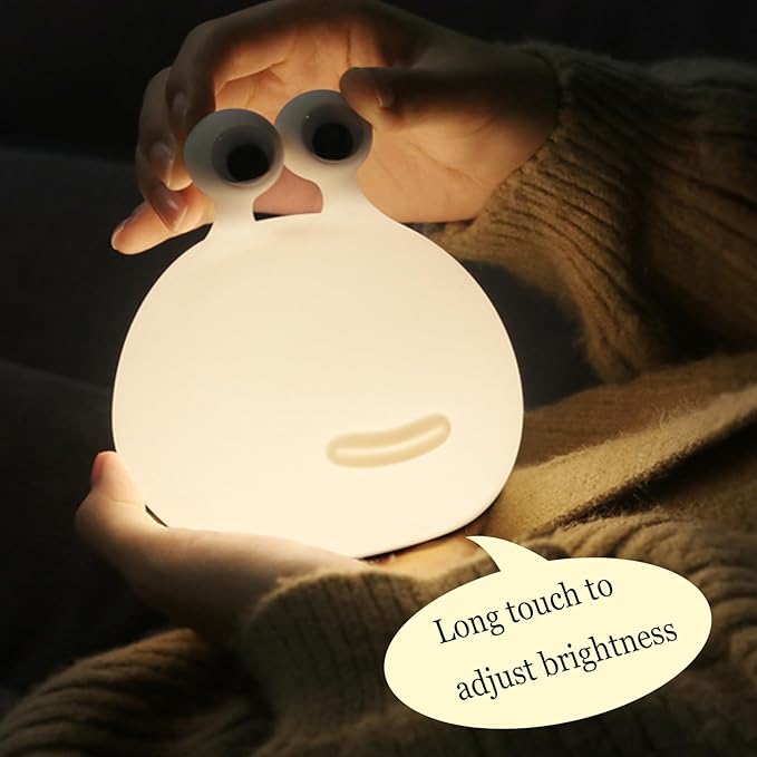 Slug Night Light, Led Portable USB Rechargeable Cute Night Light Animal Lamps with Sensor Timer Touch Lamp, Silicone for Kids Gift