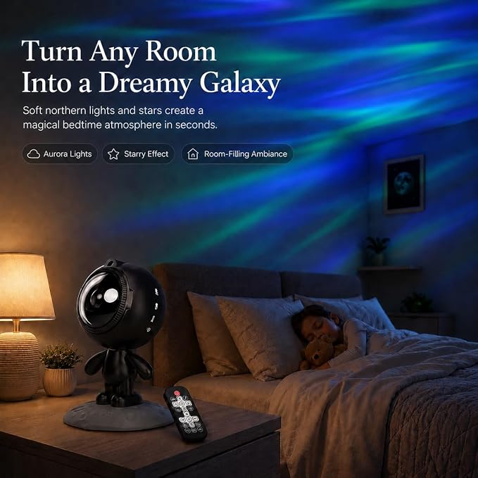 AIRIVO Northern Lights Star Projector, Galaxy Projector Night Light Bluetooth Speaker with Timer,Remote,White Noise, Posture Adjust,Room Bedroom Decor,Birthday Gifts for Kids Adults
