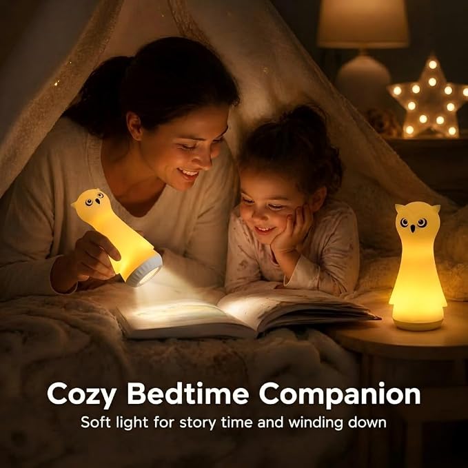 Toys for 3-10 Year Old Girls, Night Light With Flashlight for Kids-Rechargeable LED Dimmable Night Light for Toddler Bed Room Handheld Emergency Flashlight for Camping Gear Hallway Stairway Walking