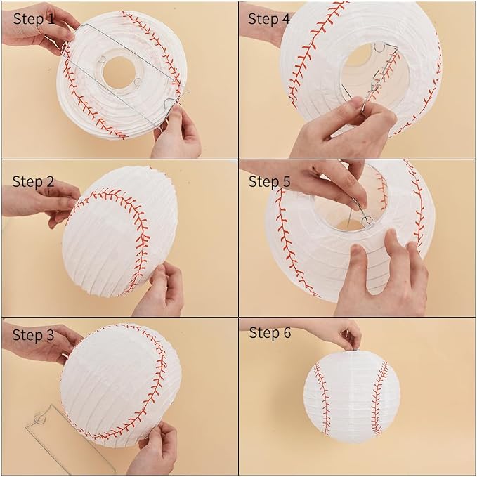 BEISHIDA 8Inch Baseball Paper Lanterns 12Pack Hanging Round Chinese Lantern | Paper lanterns party decorations,Chinese/Japanese Paper Lanterns,Birthday,Wedding,Christmas,Home decorative outdoor