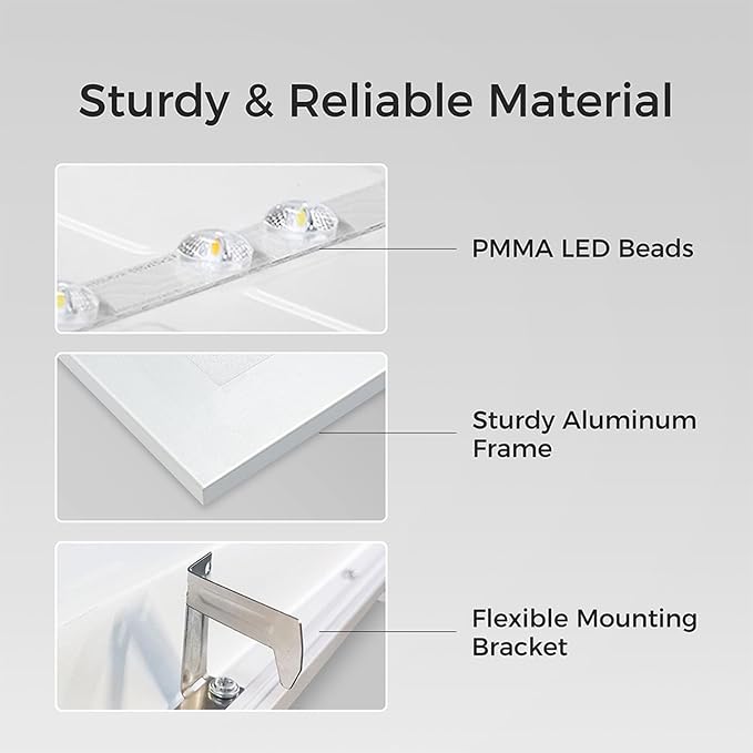 192-Pack 2x4 LED Flat Panel Light, 5000K/4000K/3000K & 50W/40W/30W | 0-10V Dimmable Drop Ceiling Lights, 120-277V Back-lit Fixture for Office, Shop, ETL Listed