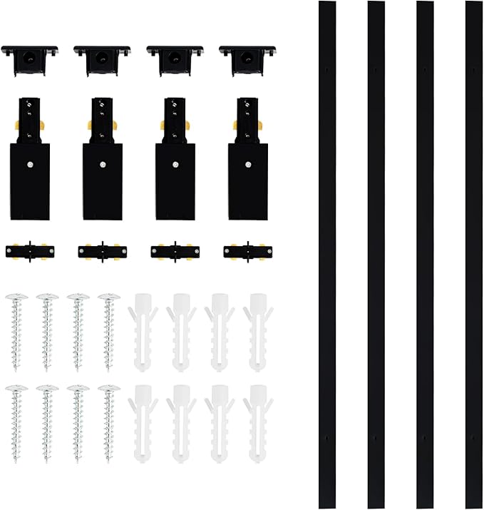 VANoopee H Track Lighting Rails Kit, 13FT H Type Rails Black With End Caps and Live End Feed Connector, Compatible With Single Circuit 120V H Style System, for LED Lighting Heads
