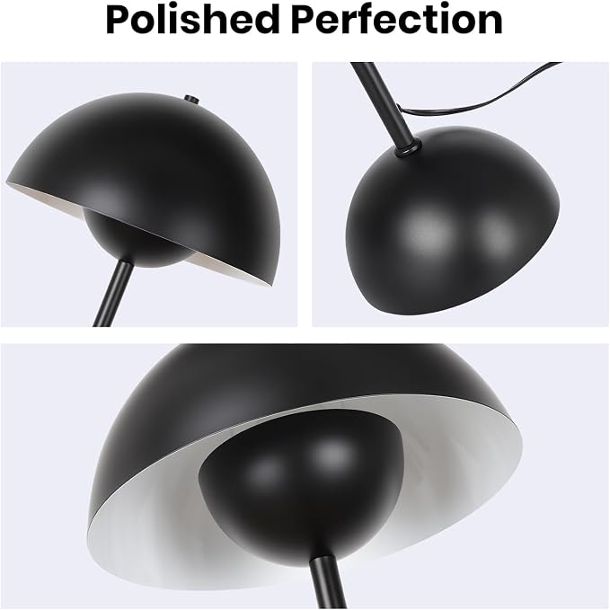 Coucrek Floor Lamp, 66'' Industrial Black Lamp for Living Room | Tall Lamp with Unique Reflecting Shade, Mid Century Modern Ambient Lighting for Bedroom Corner