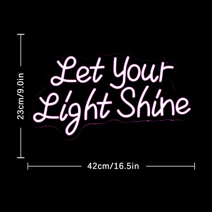 Let Your Light Shine Neon Sign for Wall Decor, Bible Verse Jesus Neon Light, Dimmable Letter Light Up LED Sign for Prayer Room, Religious Christian Room Decoration