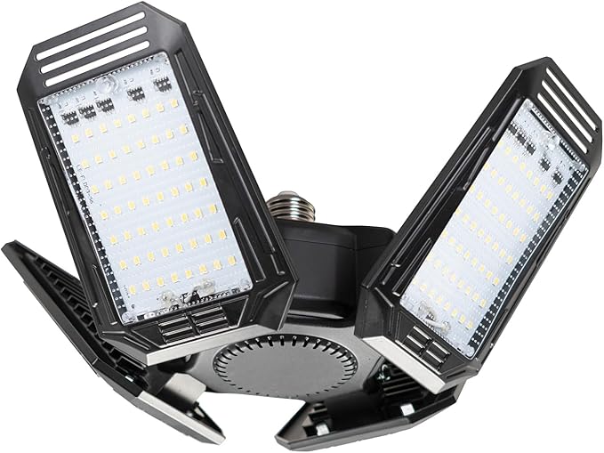 15,000 Lumen LED Adjustable 4 Panel Bulb, Uses Only 140W, Daylight, E26 Base, LED Garage Light for Indoors Workshop Warehouse