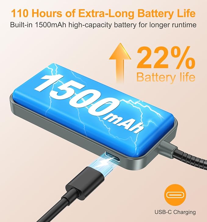 Gritin 2026 Gen 2 Book Light for Reading- 32 Eye Caring Full Spectrum LED | 5 Colors & 5 Brightness, Adjustable Wide/Narrow Beam, Upgrade 1500mAh Long-Lasting Rechargeable Clip on Light-Sea Blue