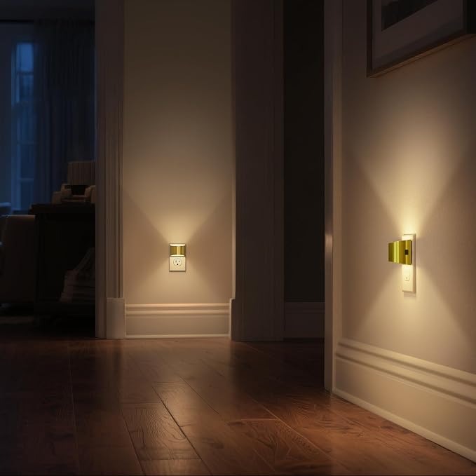 Night Light, Night Lights Plug into Wall, Adjustable, 3000K | 3 Level Brightness Adjustable Plug in Night Light, Dusk to Dawn Sensor, Nightlights for Adults, Bedroom, Bathroom, 2 packs