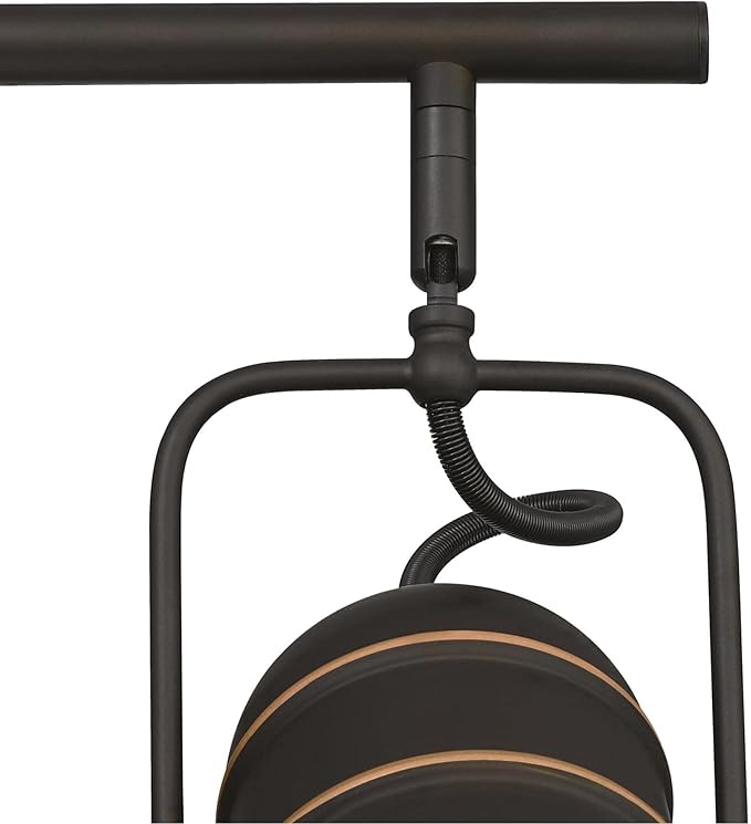Westinghouse 6116800 Boswell Vintage-Style Four-Light Indoor Track Light Kit, Oil Rubbed Bronze Finish with Highlights,Metal Shades