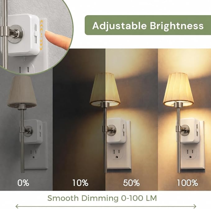 L LOHAS LED Night Lights Plug into Wall, Pleated Fabric Cover Night Light | 2 Pack Vintage Nightlight With Dusk to Dawn Sensor, 0-100LM Dimmable, for Bedroom Living Room Hallway