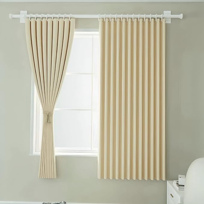 Gxi Beige Blackout Bottom Bunk Bed Curtain | Privacy Canopy Loft Under Dormitory Bed Curtain, 1PC