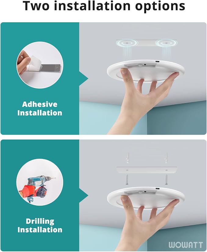 wowatt 6PC Battery Operated Ceiling Lights Rechargeable with Motion Sensor | Wireless Shower Light with Remote, 3000K 4500K 6500K 7.48", Dimmable Stick On Battery Light for Ceiling,Lámparas Recargables