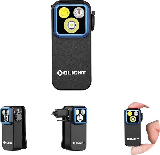 OLIGHT Oclip Pro Rechargeable EDC Clip-on Flashlight, Black | Red Light, 500 Lumens Floodlight, Spotlight, Pocket-Sized, USB-C Charging, Magnetic, for Work, Signaling, Outdoor or Home Use