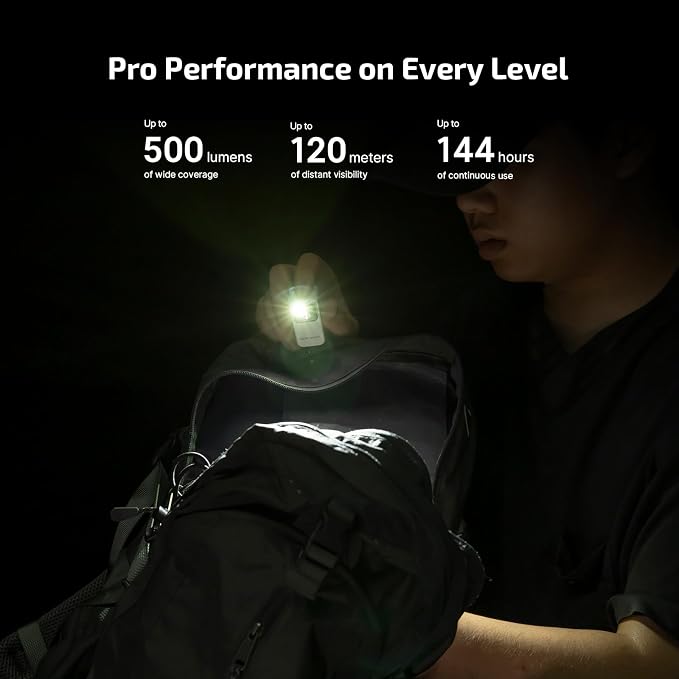 OLIGHT Oclip Pro Rechargeable EDC Clip-on Flashlight, White | Red Light, 500 Lumens Floodlight, Spotlight, Pocket-Sized, USB-C Charging, Magnetic, for Work, Signaling, Outdoor or Home Use