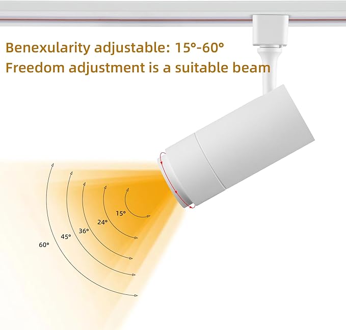 LED Track Lighting Heads Dimmable 24W 5CCT 2700K/3000k/3500k/4000k/5000k,Single Circu H Track Lighting Heads,Zoomable Beam 15° to 60° Ideal for Accent Art and Task Lighting,(3 Pack - White-5CCT)