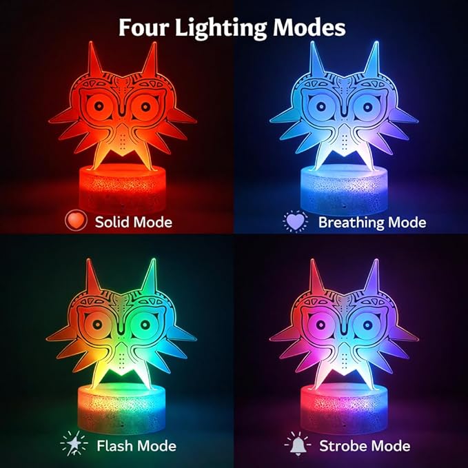 3D Night Light, 16 Color Changing Cartoon USB Desk Lamp, Crest of Hyrule Illusion Lighting with Remote Control for Home Decor Gift for Kids. (2)
