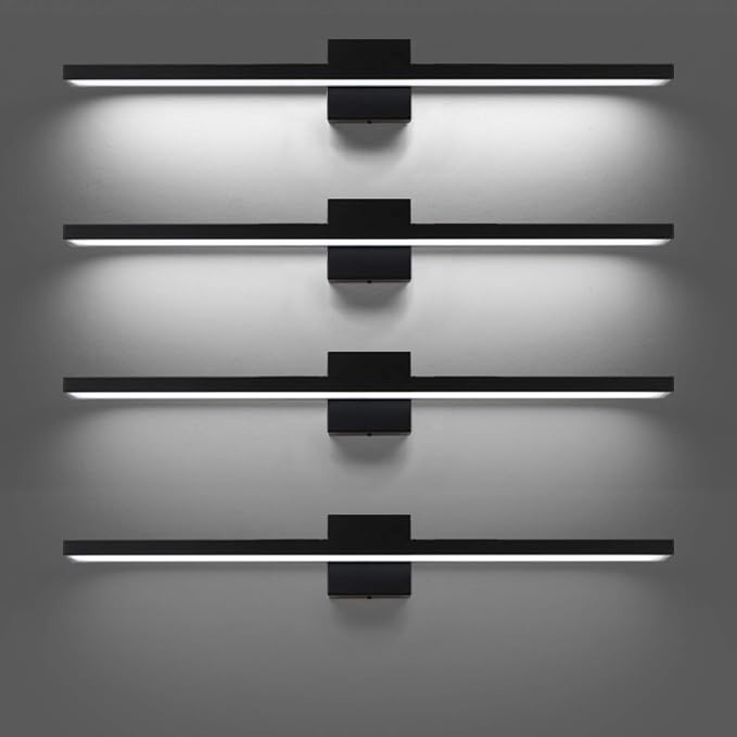 Ralbay 31.5inch Dimmable Modern LED Black Vanity Light 28W Frosted Aluminum for Bathroom Vanity Lighting Fixtures Cool White 6000K