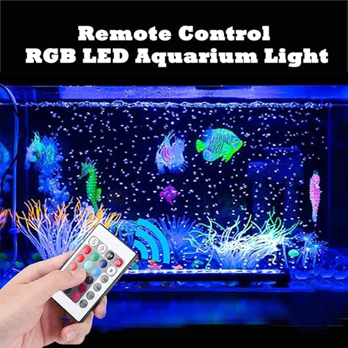 LED Aquarium Lights for Fish Tank,Submersible Fish Tank Light with Air Bubbler Hole Bubble Wall RGB Color Changing Brightness Adjustable Waterproof Remote Control Bubble Tube Light,3W 9inch