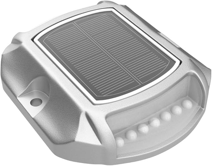 VOLISUN Solar Driveway Lights Dock Deck Lights 12 Pack,2 Colors in 1, LED Solar Powered Waterproof Outdoor Warning Step Light for Driveway Sidewalk Pathway (White/Blue),Auto On/Off