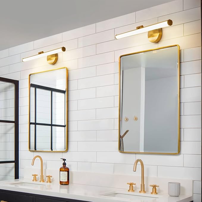 KAISITE Bathroom Light Fixture Over Mirror - Gold Vanity Light Fixture 15W 5CCT Angle Adjustable 22 Inch LED Dimmable Modern Vanity Light Bar for Bedroom Living Room Bathroom