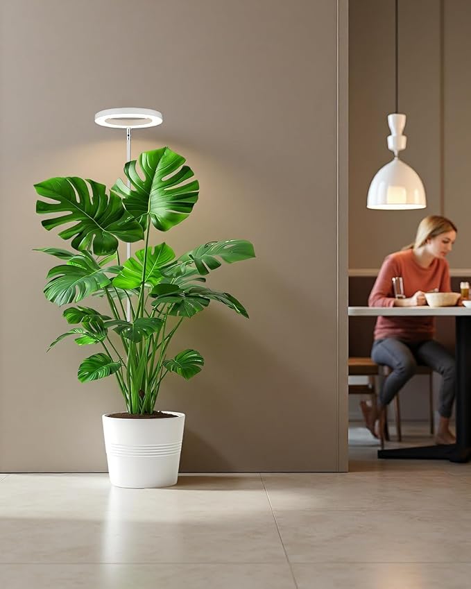 Plant Grow Light,LED Growing Light Full Spectrum for Indoor Plants,Aluminum Black Plant Lights,Height Adjustable, Automatic Timer, 5V Low Safe Voltage