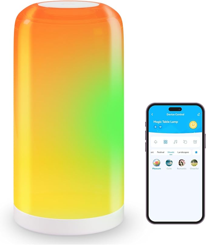 DAYBETTER BGRIC Smart Bedside Lamps, Touch Lamps for Nightstand, LED Lamp Compatible with Alexa and Google Home, Color Changing Lamp for Bedroom Living Room,70+ Scene Mode (Only for 2.4GHz WiFi)