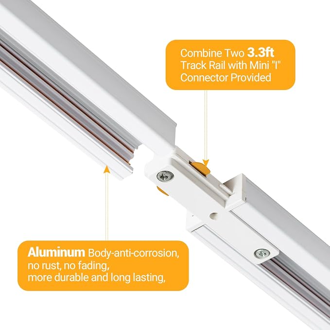 VANoopee 5-Color 12-Light LED Track Lighting Kit with 13FT Rails, 10W White | H Type Track Lighting, LED Track Light Heads Dimmable Modern Kitchen Track Lighting Fixtures Ceiling Spotlight, CRI90+ 800lm