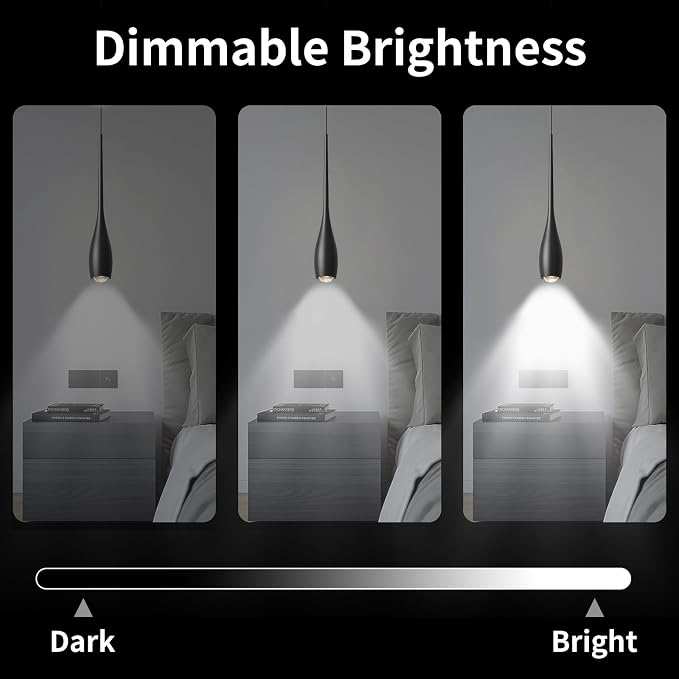 Black Pendant Lights Kitchen Island, Modern Pendant Light Fixtures, LED Hanging Light Over Sink for Bathroom, Bar, Dining Room, Bedroom（3 Pack）