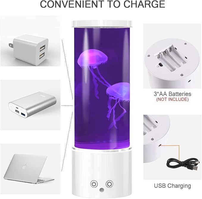 Jellyfish Lamp, LED Jellyfish Tank Table Lamp with Remote Control,17 Color Changing Dimmable Jellyfish Night Light for Home Decor & Christmas Birthday Gifts