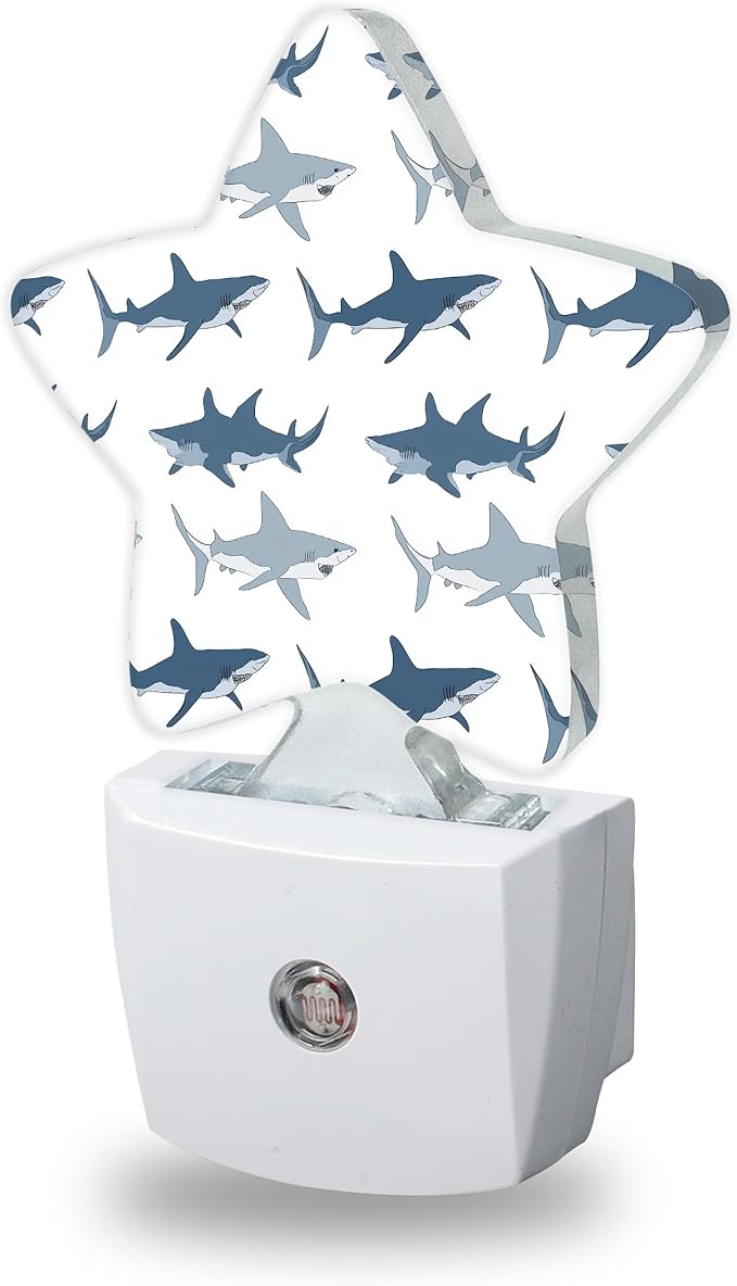 Nightlight,Cute Shark Decorative Night Lights Plug Into Wall,Wild Fish Night Light with Auto Sensor for Bedroom,Nursery,Hallway,Stairway,Gifts