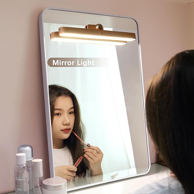 Led 360° Rotatable Magnetic Battery Operated Vanity Wall Lights USB Rechargeable Dimmable Led Night Light for Reading Lights, Makeup Light and Household Lighting (Brown 2PCS)
