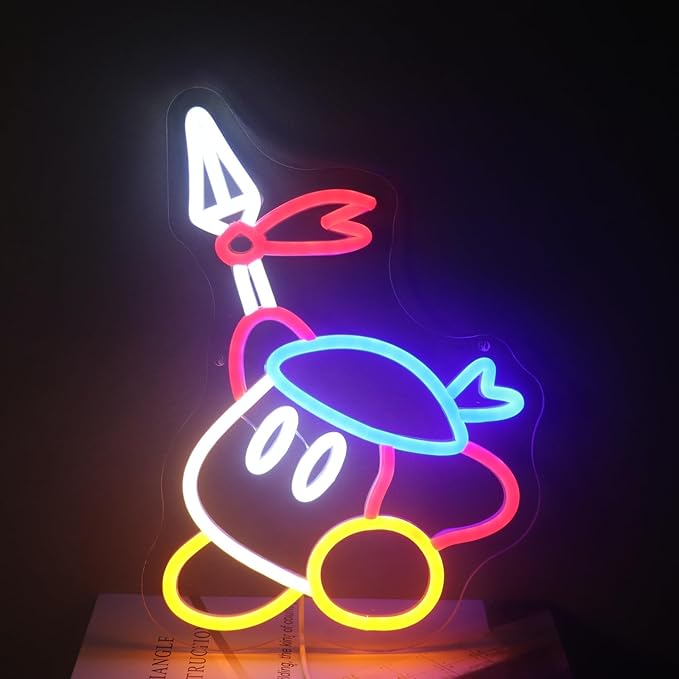 Gaming Neon Sign for Kids Bedroom Game Room, LED Anime Neon Sign Wall Art for Gaming Setup, Man Cave, Dorm or Bedroom Decor, Dimmable USB, Gift for Gamers Teens, Boys, Kids(spearboy)